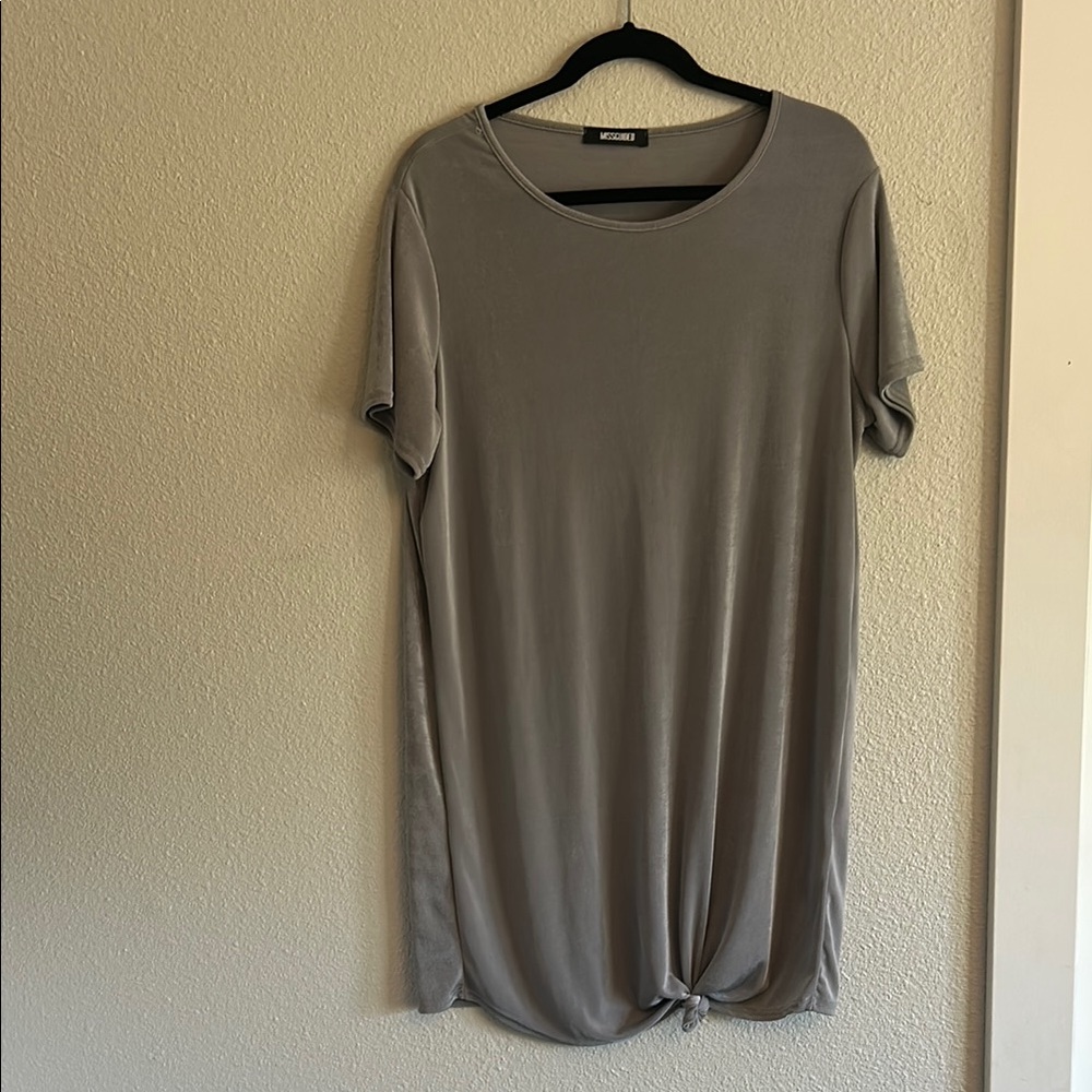 Zara Gray Casual T-Shirt Dress